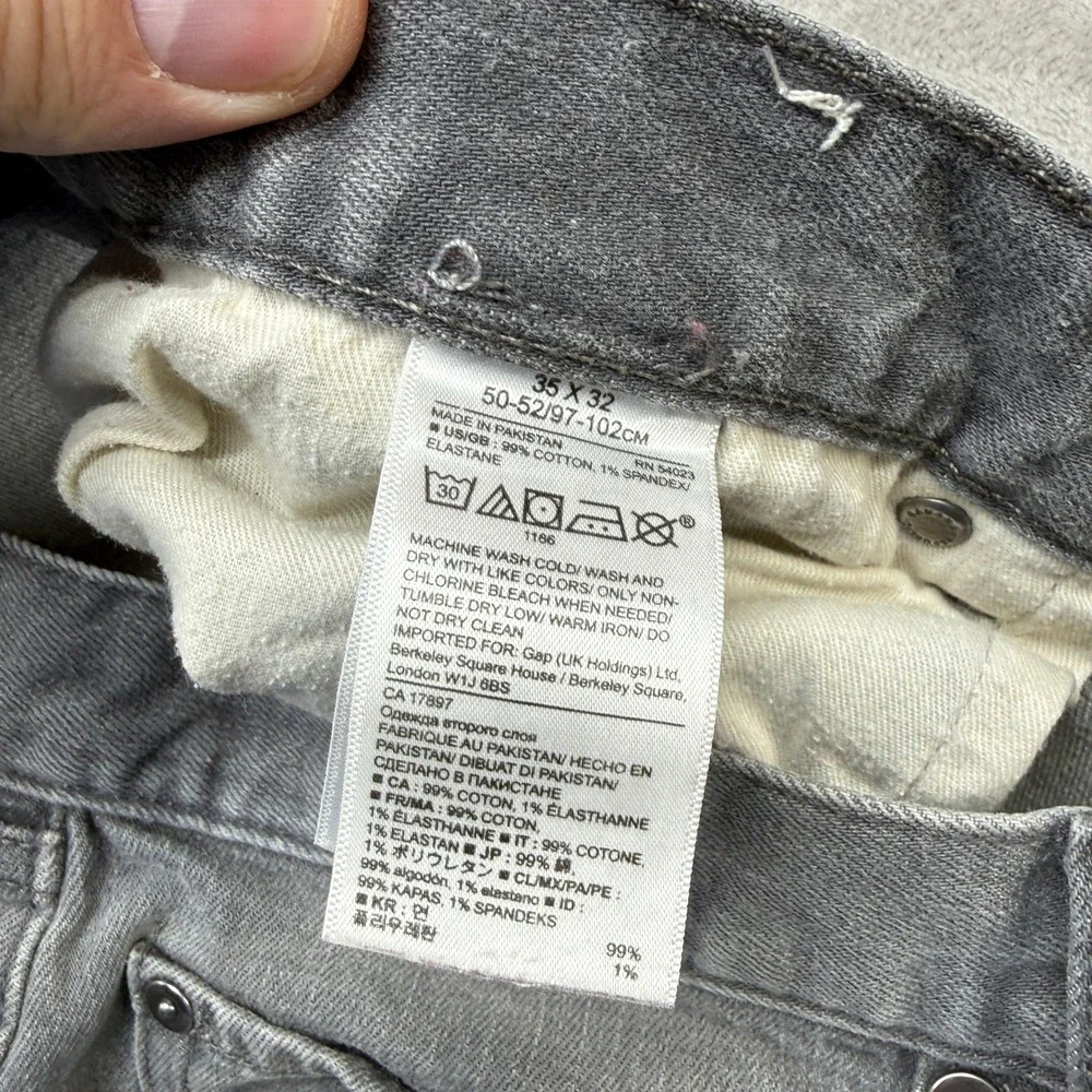 Banana Republic Straight Fit Mens Jeans 35x32 Charcoal Gray Stretch Denim Preppy
